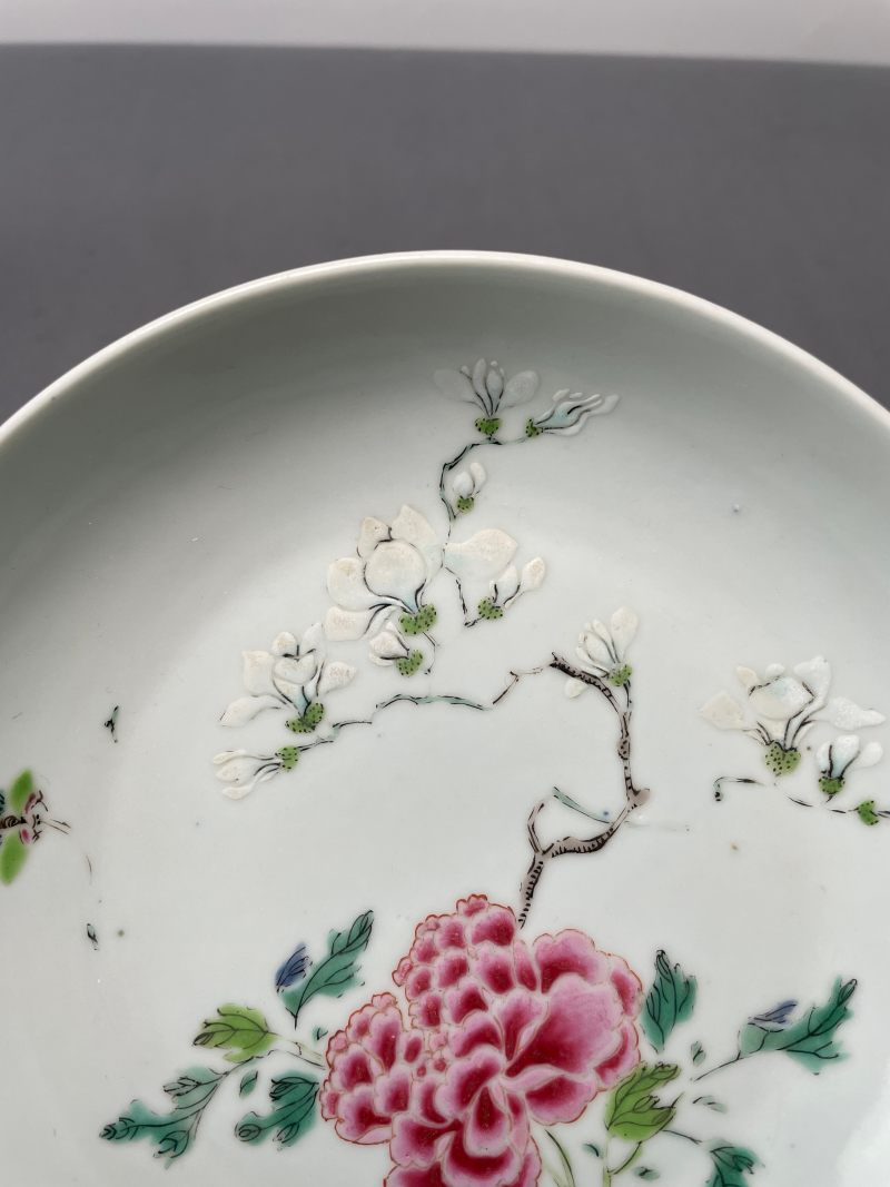 清雍正 粉彩玉堂富贵图盘 - 图4