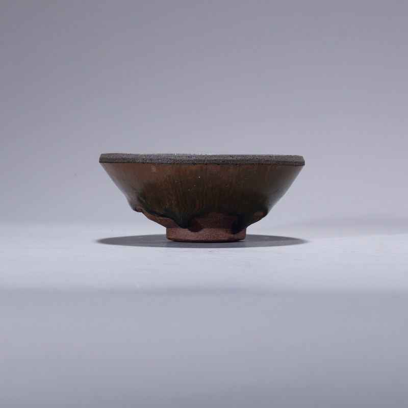 明代 建窑黑釉金兔毫小盏 - 图2