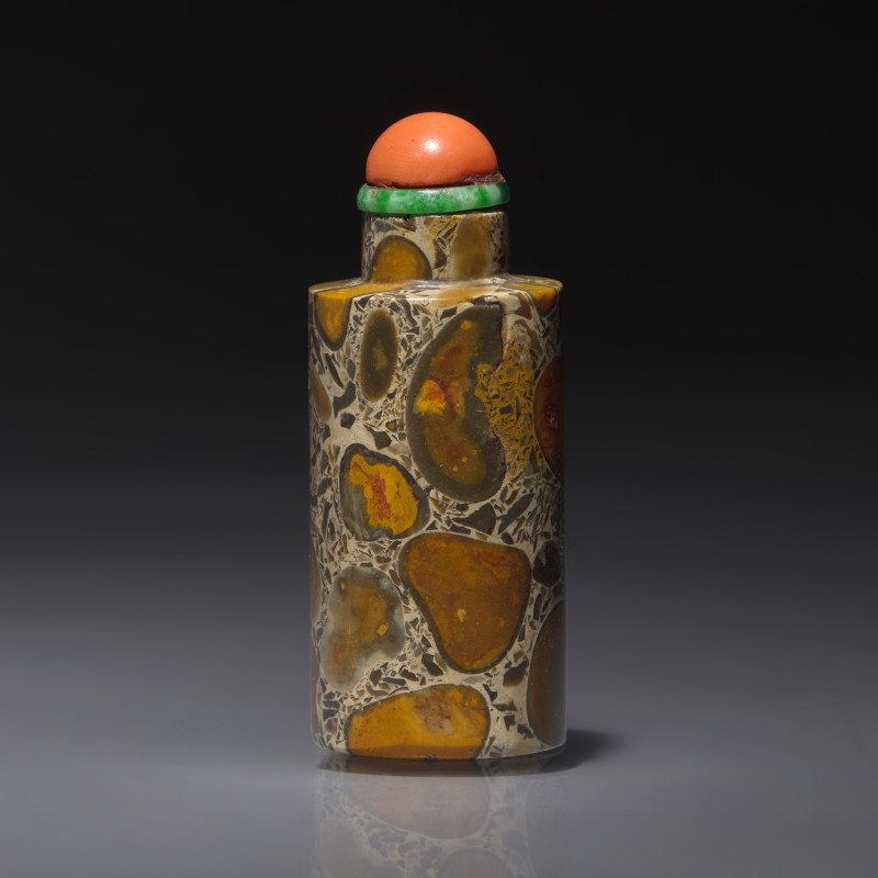1760-1880年 抱子石素面鼻煙壺 | A Chinese Puddingstone Snuff Bottle, Qing Dynasty, Circa 1760-1880 - 图2
