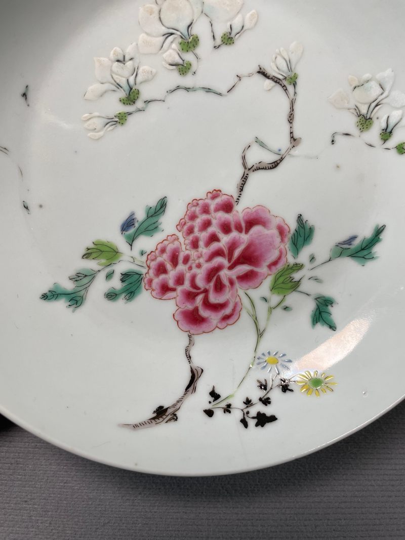 清雍正 粉彩玉堂富贵图盘 - 图6