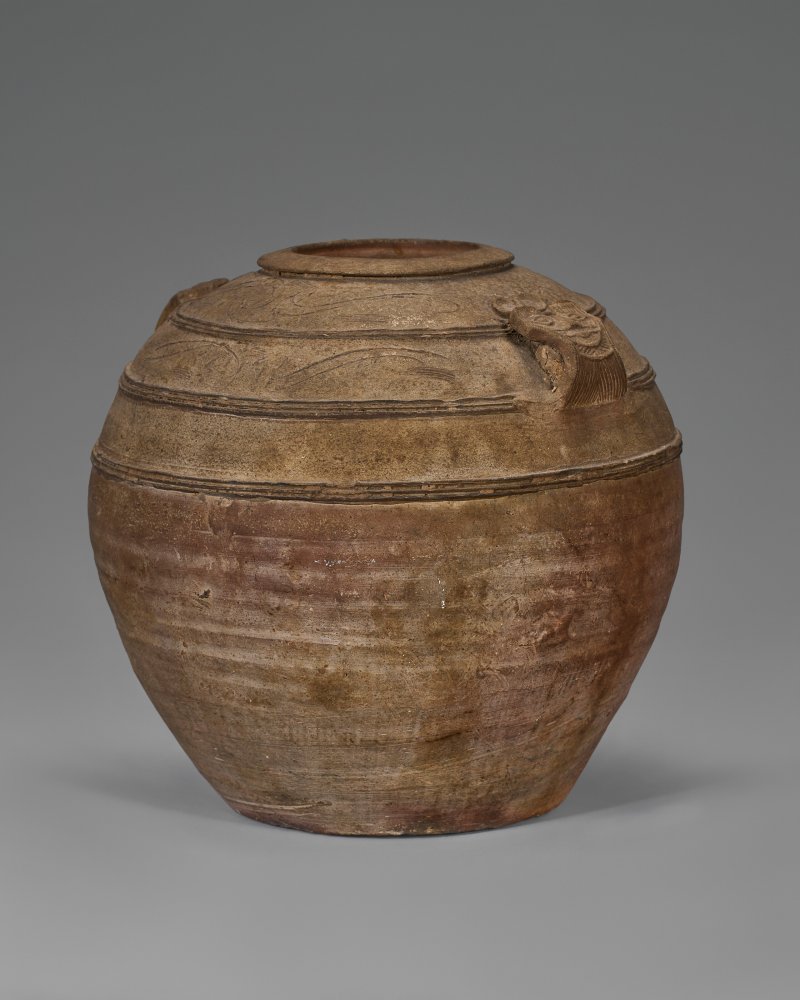 中國 西漢 公元前二至一世紀 灰釉原始瓷雙繫罐  CHINA, WESTERN HAN DYNASTY, 2ND-1ST CENTURY BC - 图2