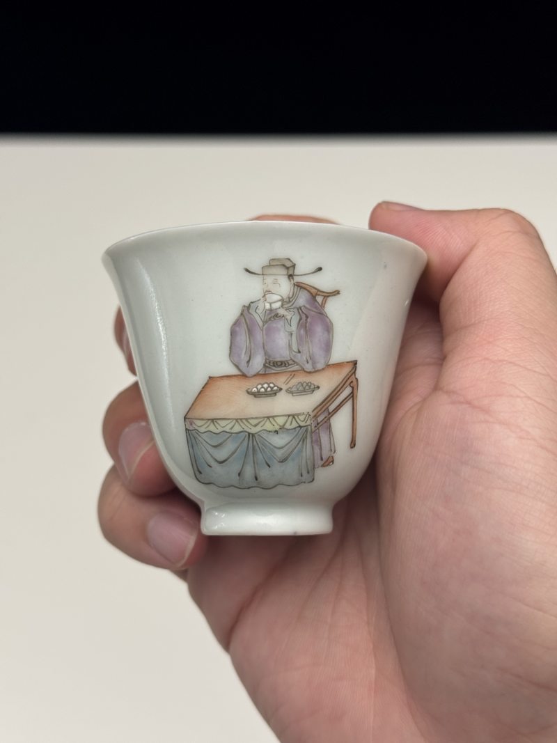 清道光 粉彩饮中八仙人物诗文铃铛杯 - 图9