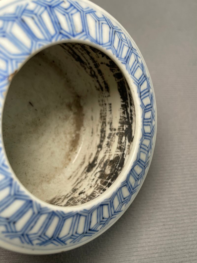 清道光 青花矾红云龙海水纹洗 - 图11