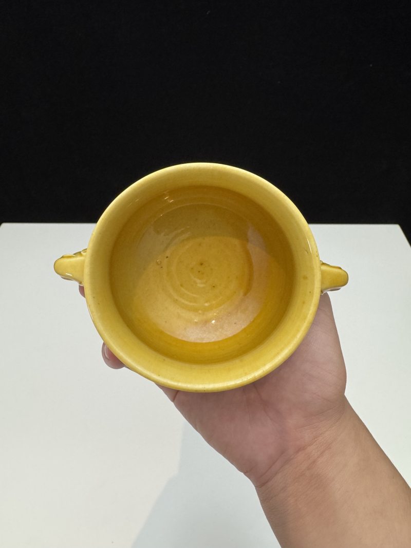 清康熙 黄釉象耳炉 - 图11