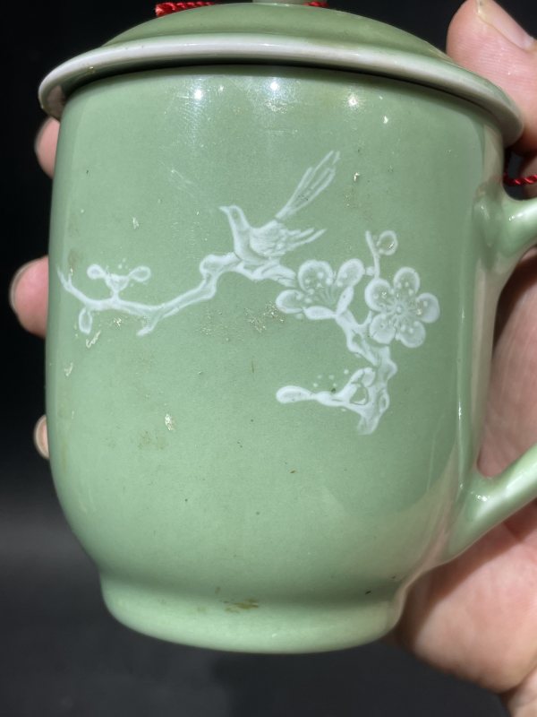 七十年代 豆青釉把杯 - 图7