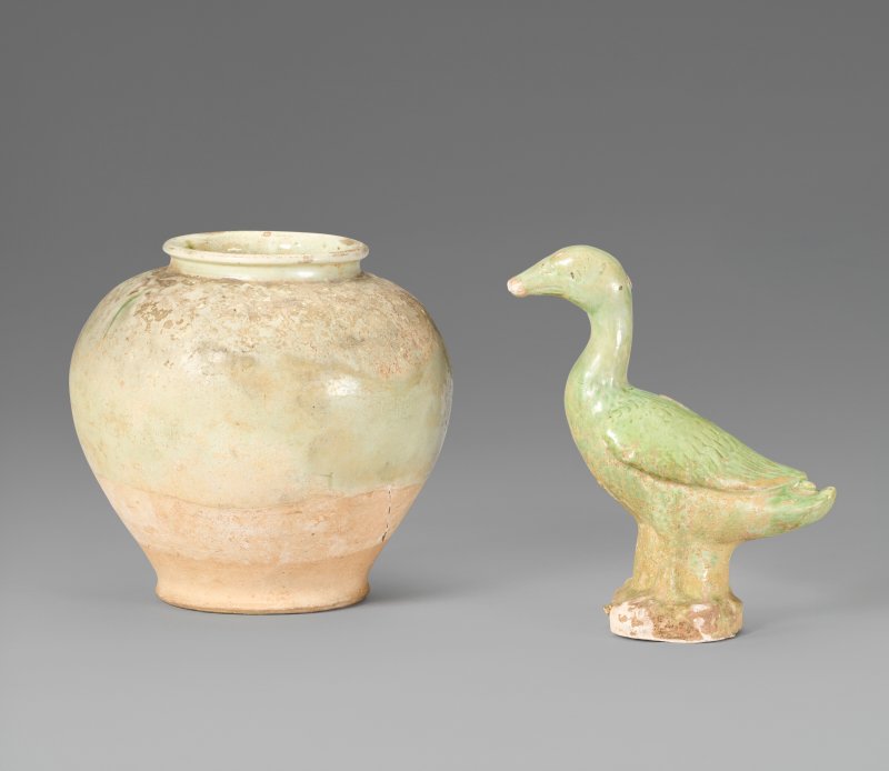 中國 唐 綠釉罐及綠釉陶鴨  CHINA, TANG DYNASTY (AD 618-907) - 图1