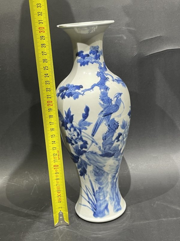 青花花鸟纹观音瓶 - 图10