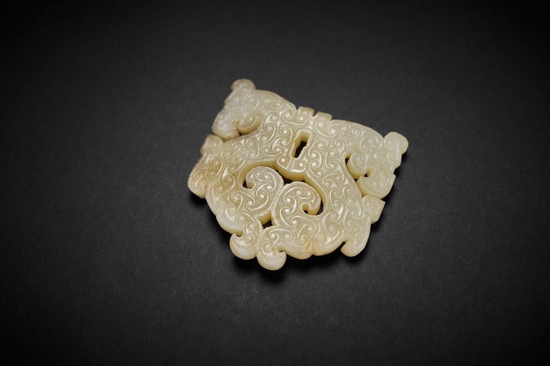 清 白玉楚式双龙凤纹玉珮 - 图10