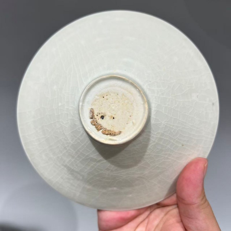 明代 青白釉针挑工斗笠盏 - 图7