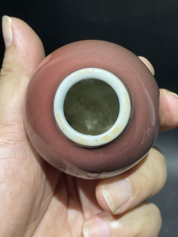 清 霁红釉小水盂 - 图5