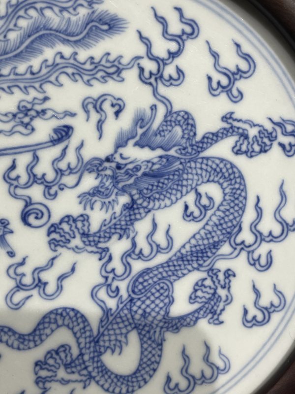 清雍正 青花龙凤纹瓷板插屏一套 - 图4