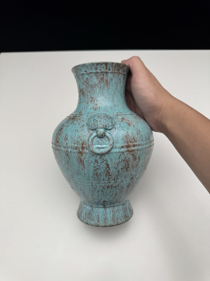 清雍正 炉钧釉辅首尊 - 图8