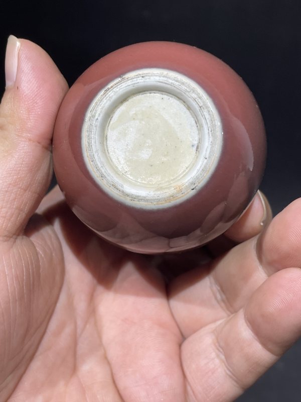 清 霁红釉小水盂 - 图6