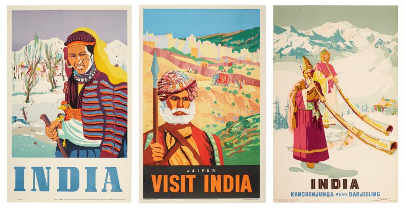 A GROUP OF THREE INDIA TRAVEL POSTERS  INDIA, 20TH CENTURY