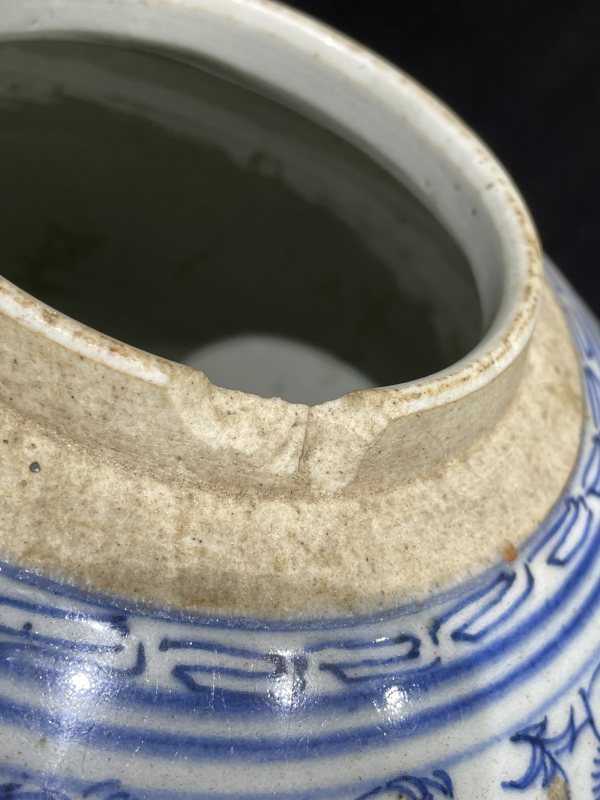 清 青花缠枝喜字纹罐 - 图6