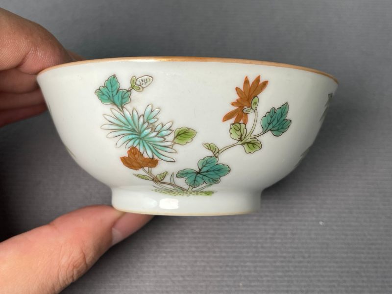 清道光 粉彩描金四君子图茶圆 - 图3