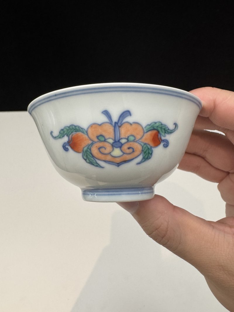 清雍正 斗彩如意多寿纹杯 （一对） - 图10