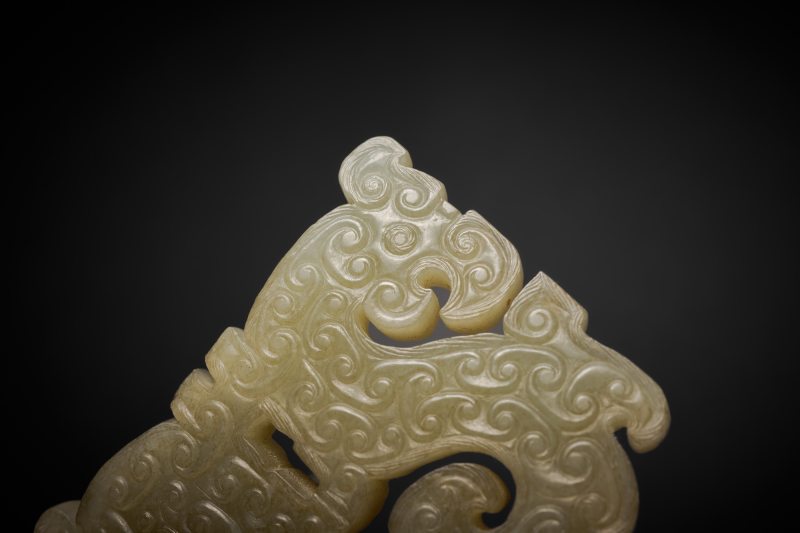 清 白玉楚式双龙凤纹玉珮 - 图14