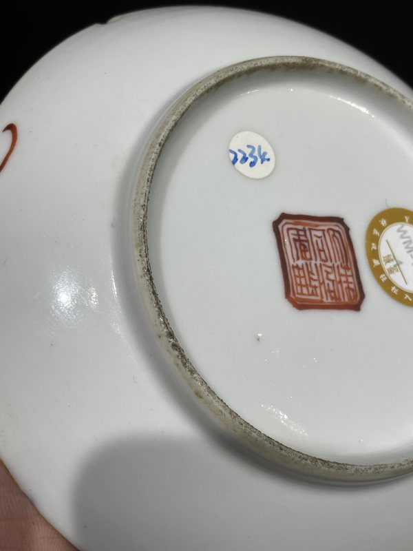 清晚期 粉彩人物杯碟一套 - 图4