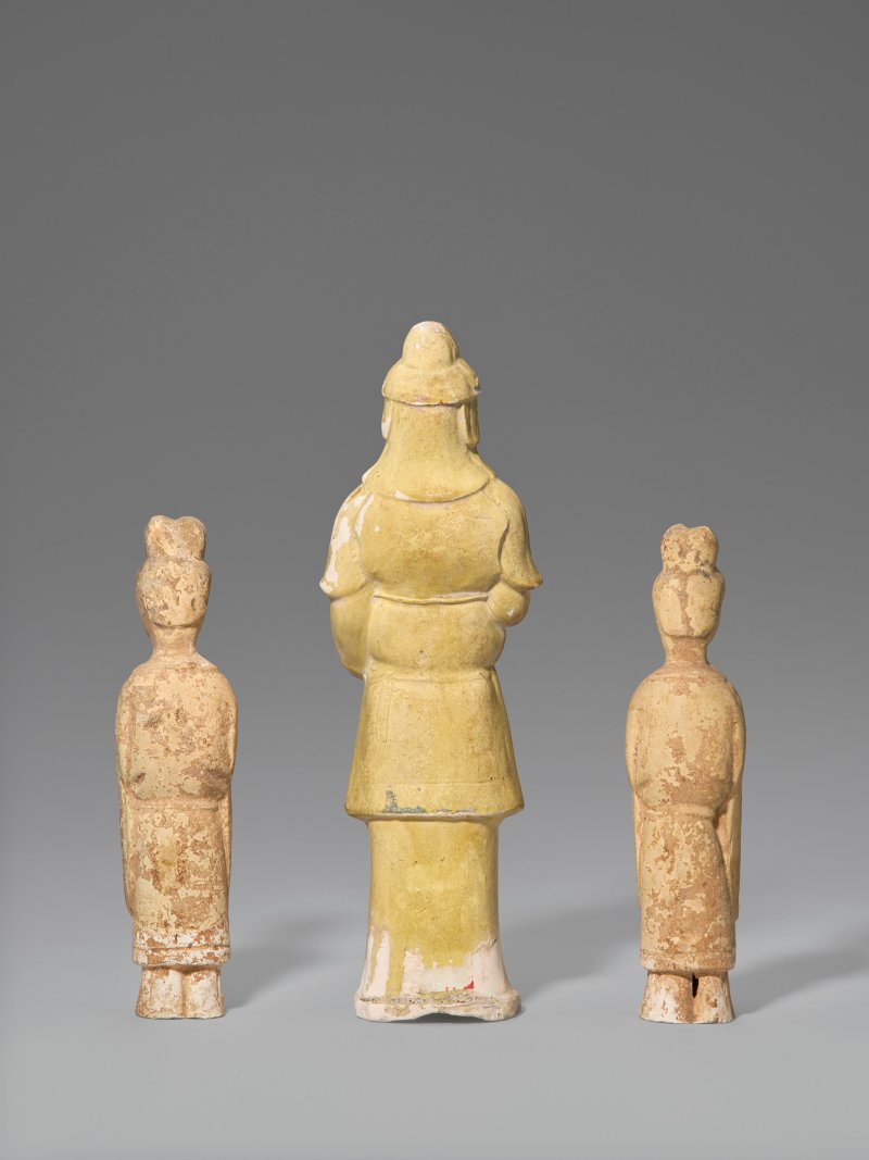 中國 隋 灰釉武士俑及彩繪文官俑一對  CHINA, SUI DYNASTY (AD 581-618) - 图2