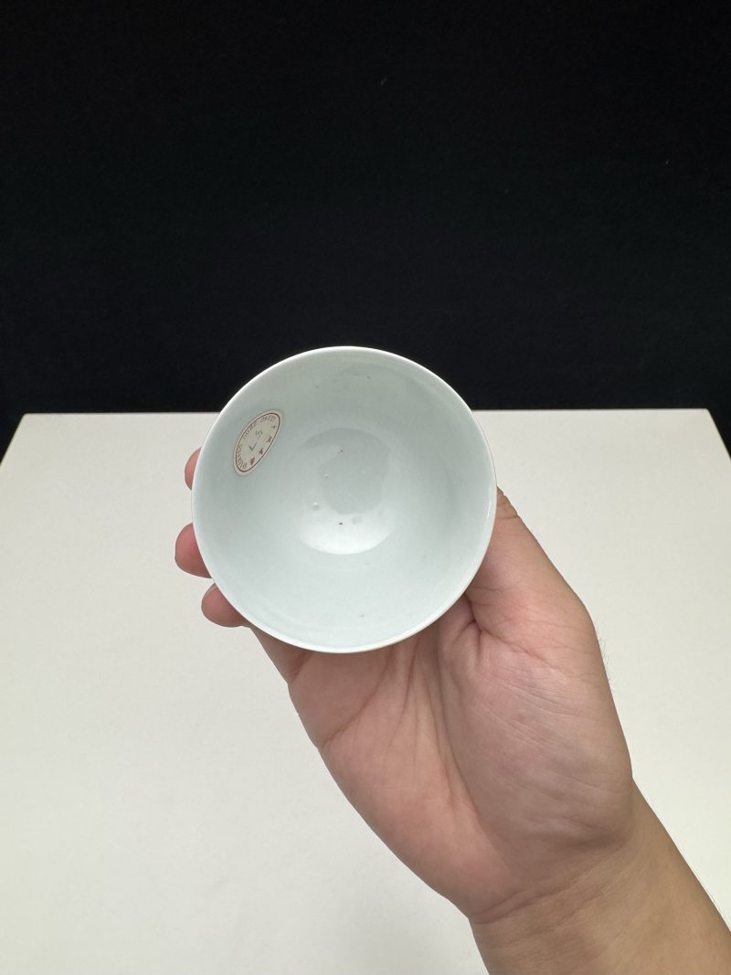 清康熙-雍正 仿成窑斗彩团花花鸟纹杯 （一对） - 图7