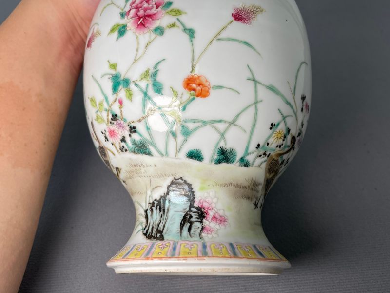 民国 粉彩芦雁图甘露瓶 - 图12