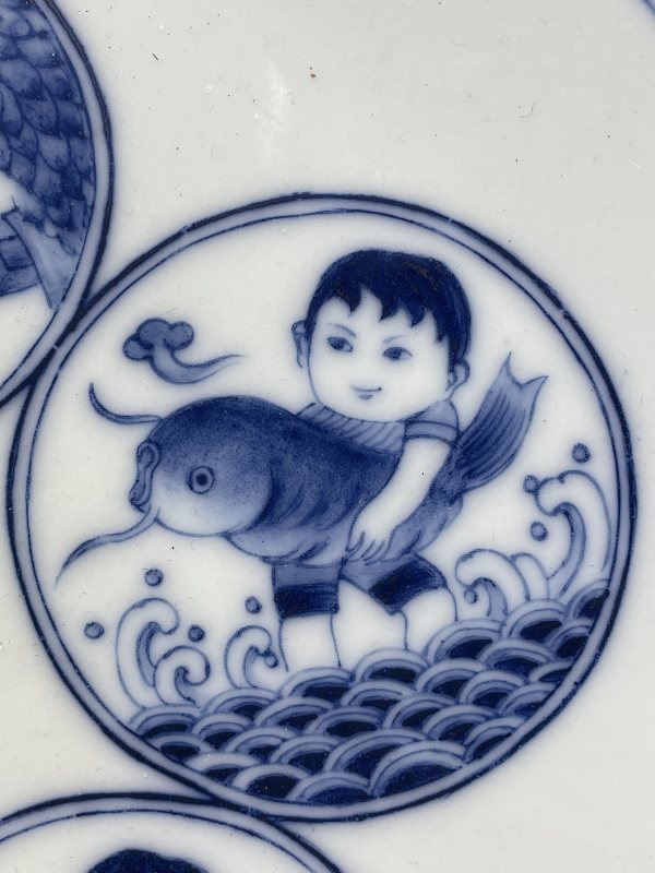 解放后 青花人物盘 - 图3