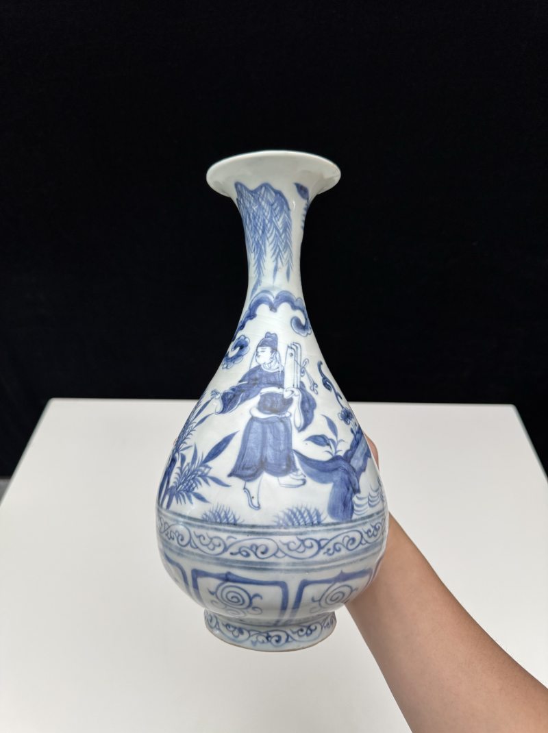 元 青花人物故事图玉壶春瓶 - 图8