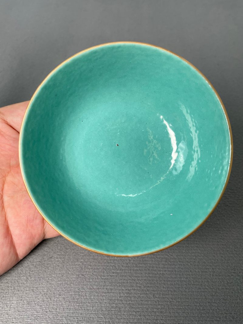 清道光 粉彩描金四君子图茶圆 - 图7