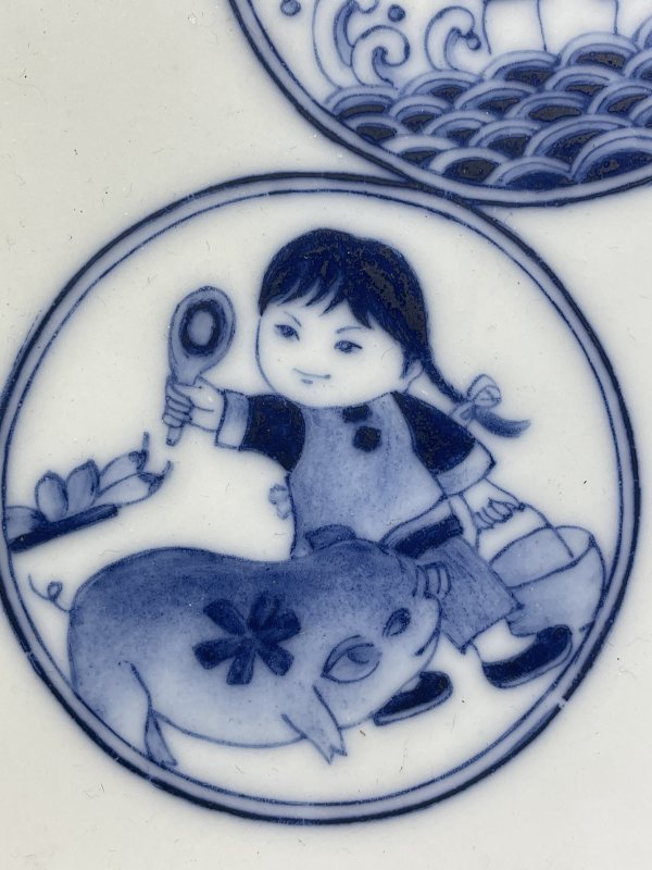 解放后 青花人物盘 - 图4