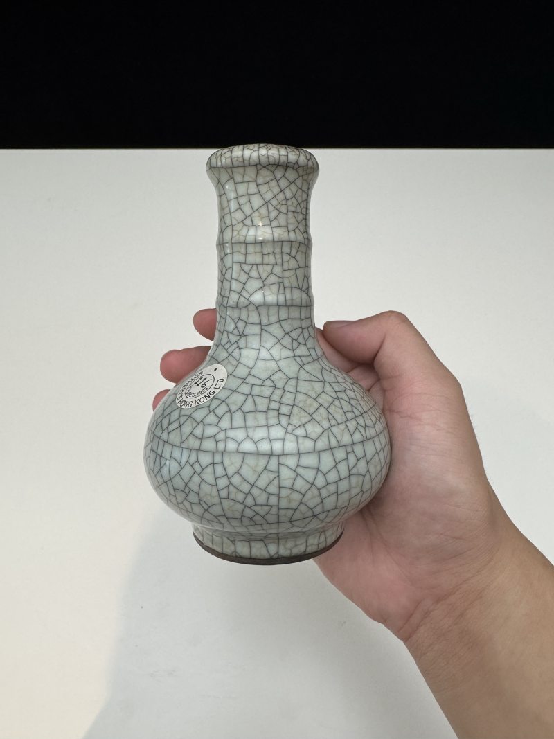 明 哥窑弦纹洗口瓶 - 图12