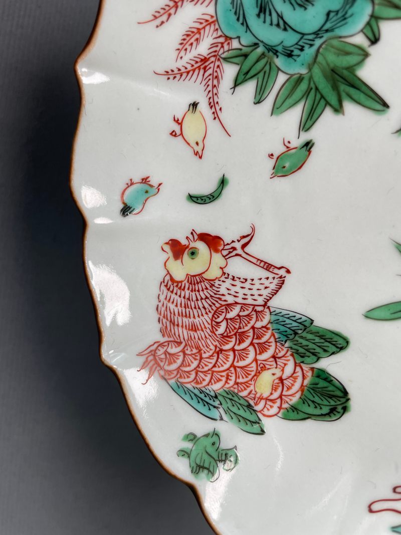 明天启 眀天启 红绿彩冠上加冠图花口盘 - 图7