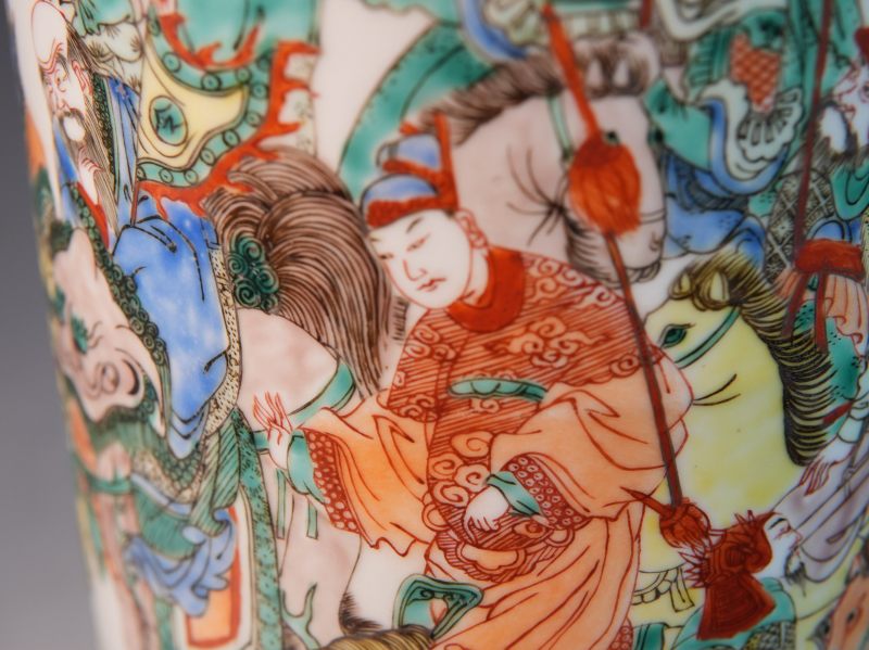 清 光绪  五彩封神箭筒 - 图4