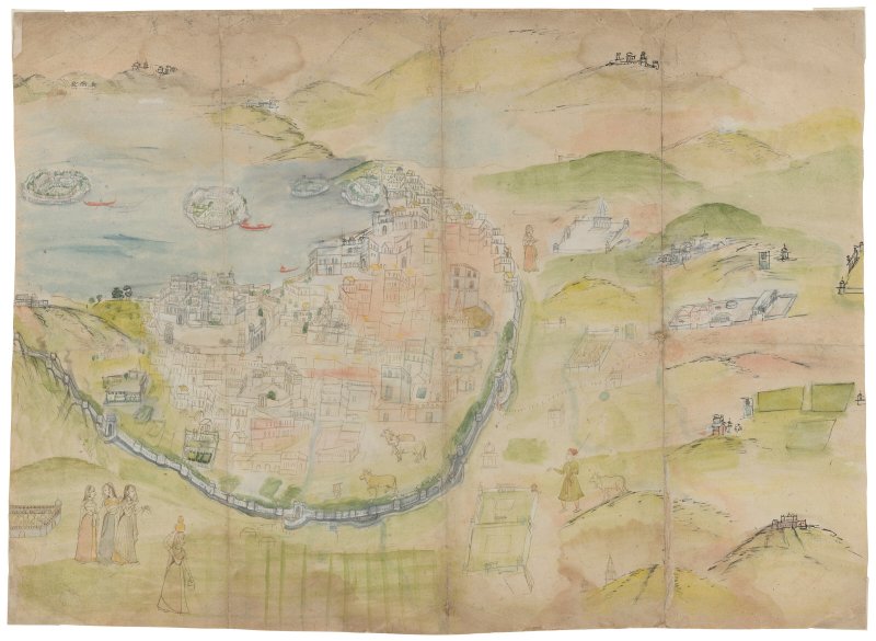 A MAP OF RAJASTHAN  INDIA, RAJASTHAN, POSSIBLY UDAIPUR, 19TH CENTURY