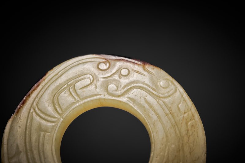 清 黄玉龙纹玉环 - 图11