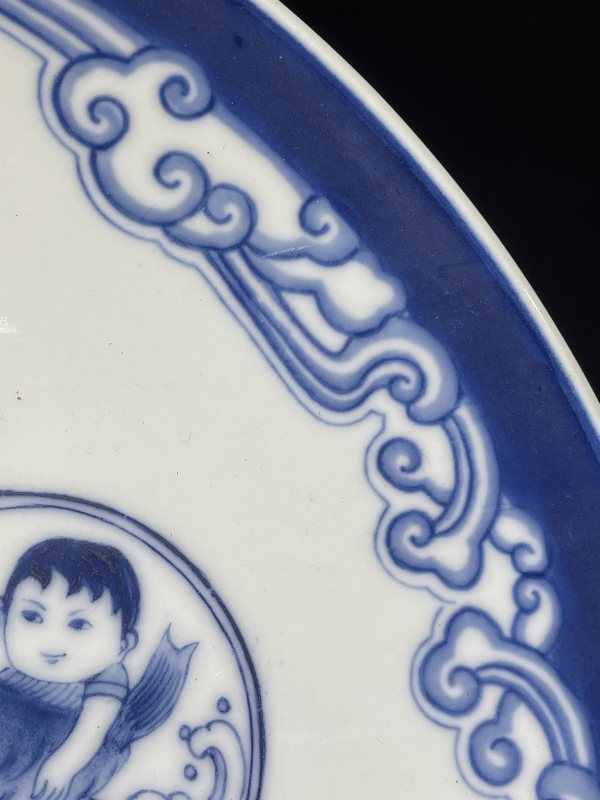 解放后 青花人物盘 - 图7