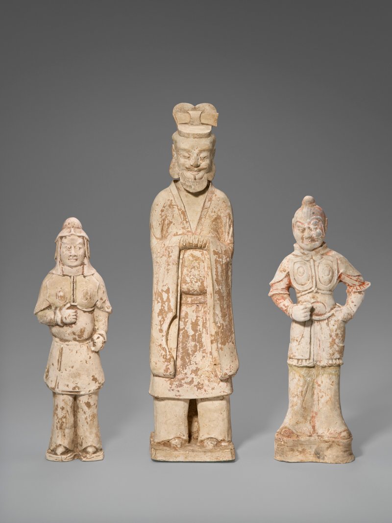 中國 唐 彩繪陶俑三件  CHINA, TANG DYNASTY (AD 618-907) - 图1