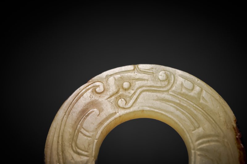 清 黄玉龙纹玉环 - 图12