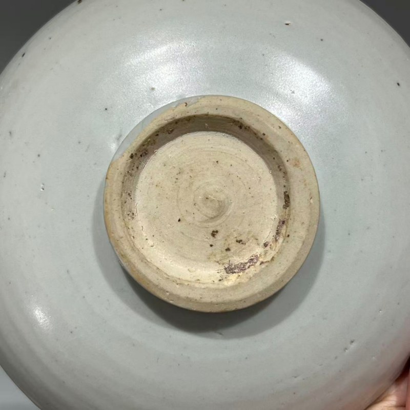 明代 卵白釉印花盘 - 图7