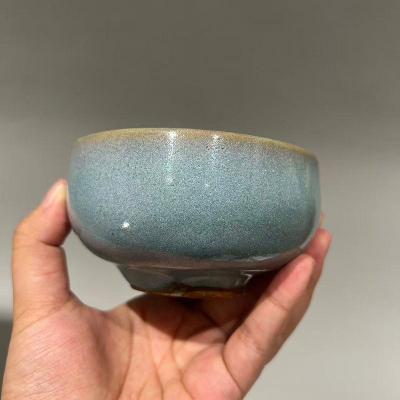 明代 钧窑天蓝釉钵 - 图7