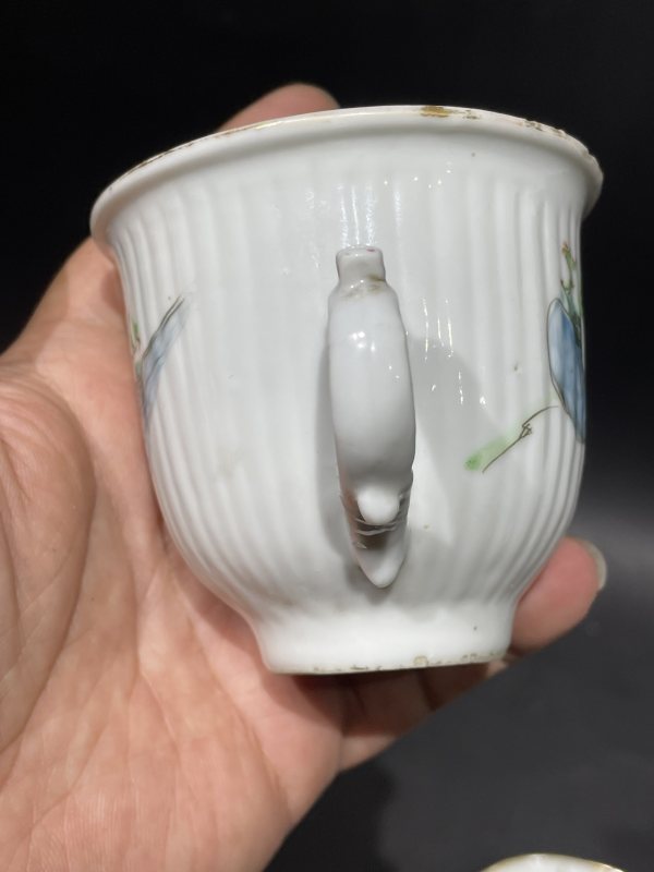 清晚期 粉彩人物杯碟一套 - 图11