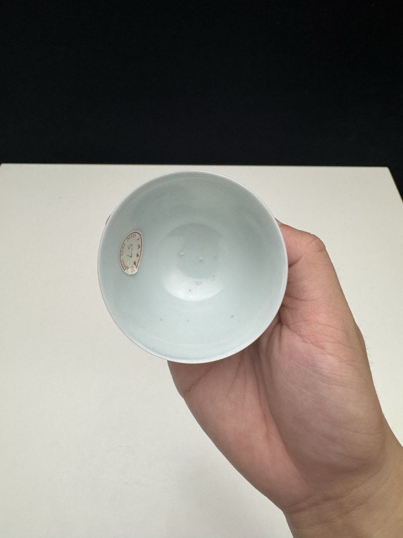 清康熙-雍正 仿成窑斗彩团花花鸟纹杯 （一对） - 图13