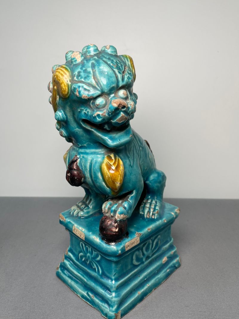 明代 珐华彩瑞狮瓷塑 - 图3