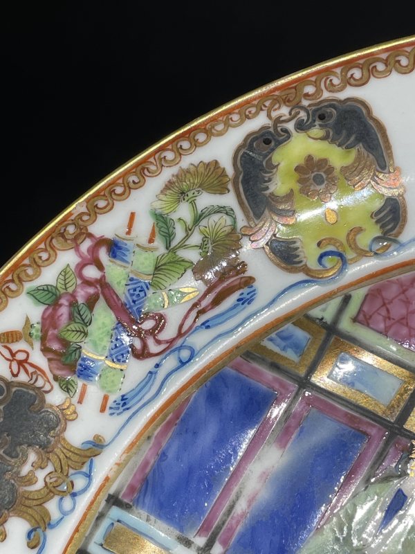清 广彩人物纹盘 - 图4