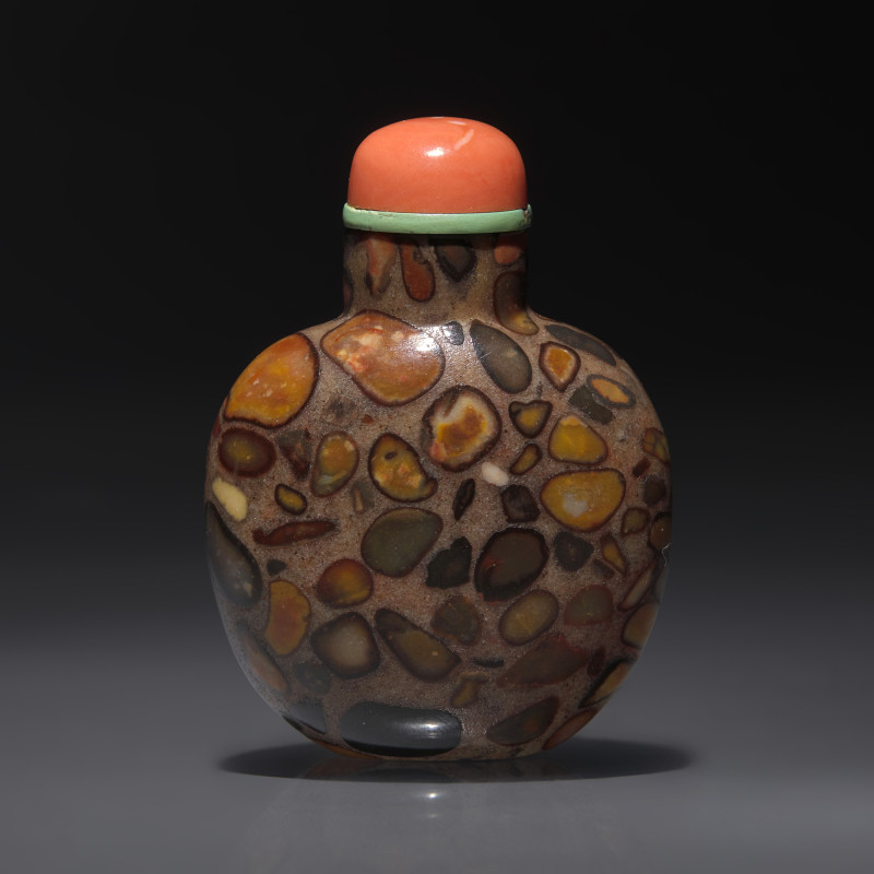 1750-1860年 抱子石素面鼻煙壺 | A Chinese Puddingstone Snuff Bottle, Qing Dynasty, Circa 1750-1860 - 图2