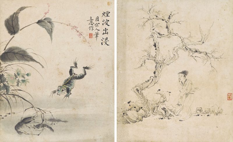 寒林高逸 烟波出没 二帧