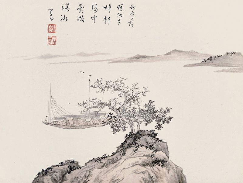 秋水斜阳