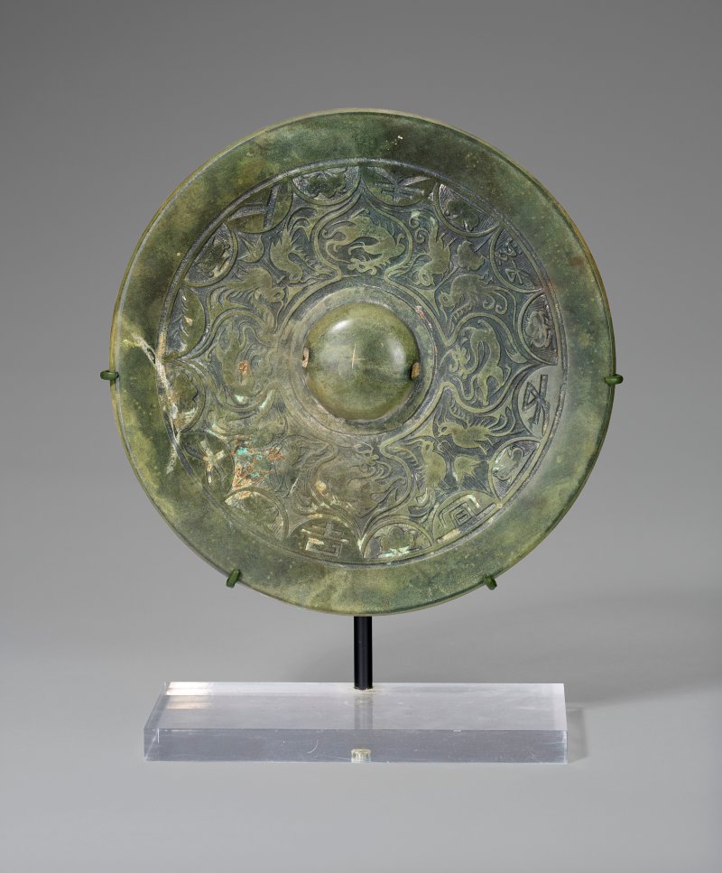 中國 三國/西晉 龍鳳紋銅鏡  CHINA, THREE KINGDOMS-WESTERN JIN DYNASTY (AD 220-316)