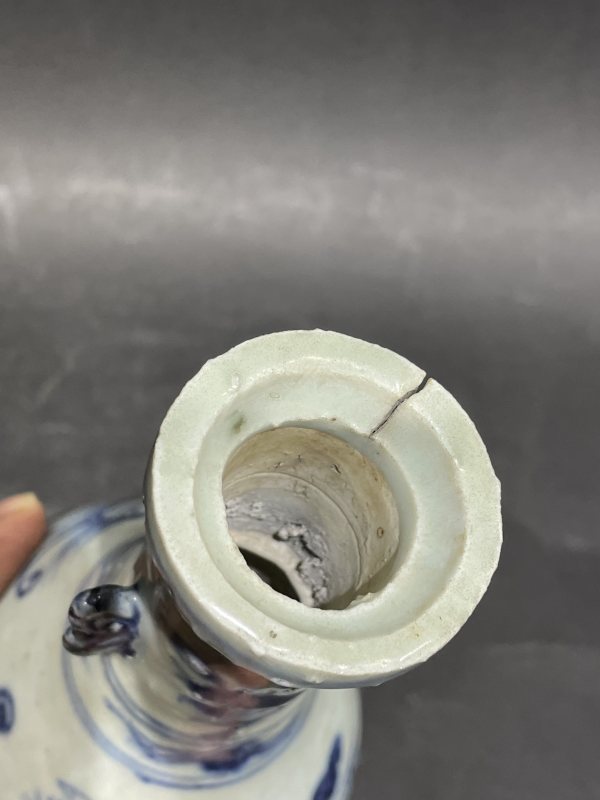 青花花卉纹双耳瓶 - 图9