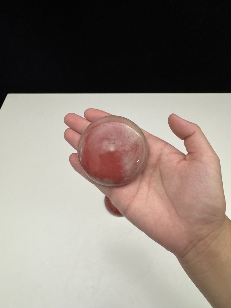 清康熙 豇豆红釉印盒 - 图6